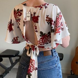 Express Floral crop top / open back